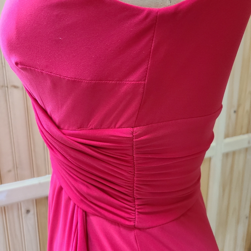 Chaps Beautiful Red Crossover Wrap Dress size Small - Picture 6 of 7